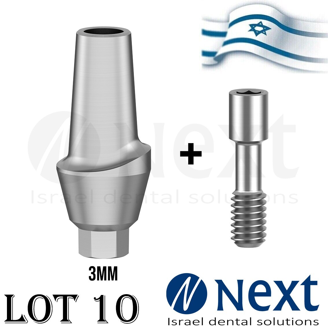 Lot X 10 Titanium Anatomic esthetic straight abutment 3 MM