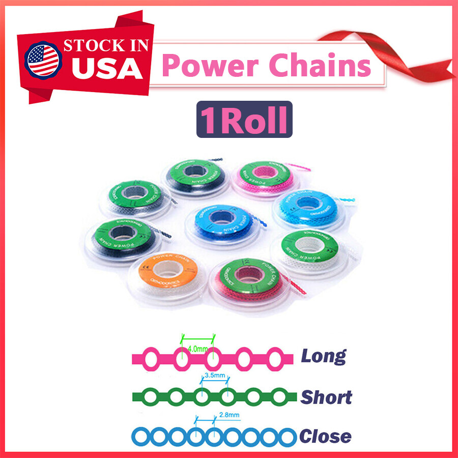 15Feet Dental Braces Power Chains Orthodontic Super Elastic Short Long Closed