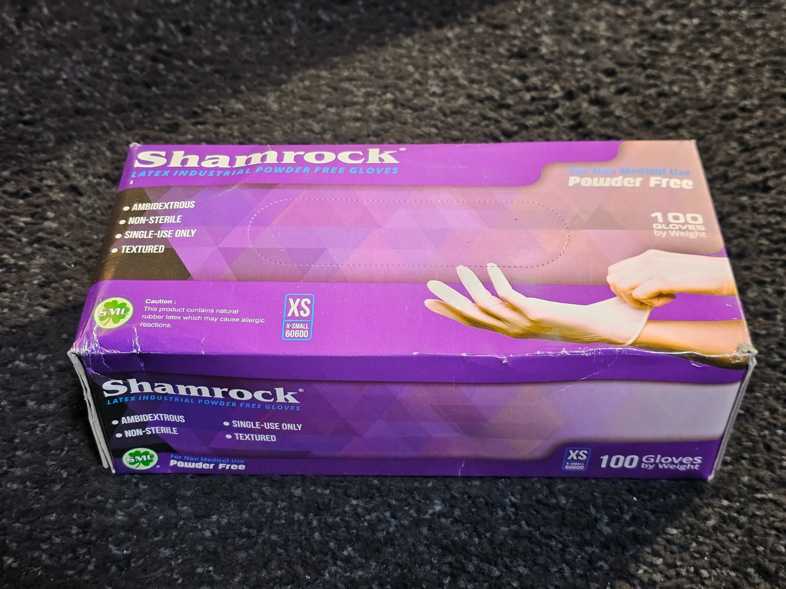 (QTY 1700) Shamrock 60600 XS Series Latex Non-Medical Powder Free Gloves White