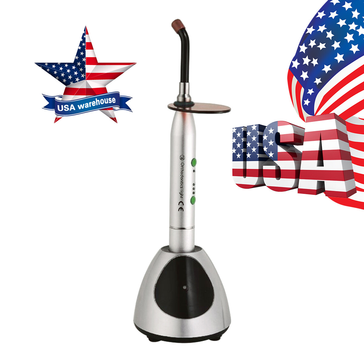 Dental Wireless Orthodontics LED Curing Light Resin Cure Lamp 8s/6s/4s 2000mw/c㎡