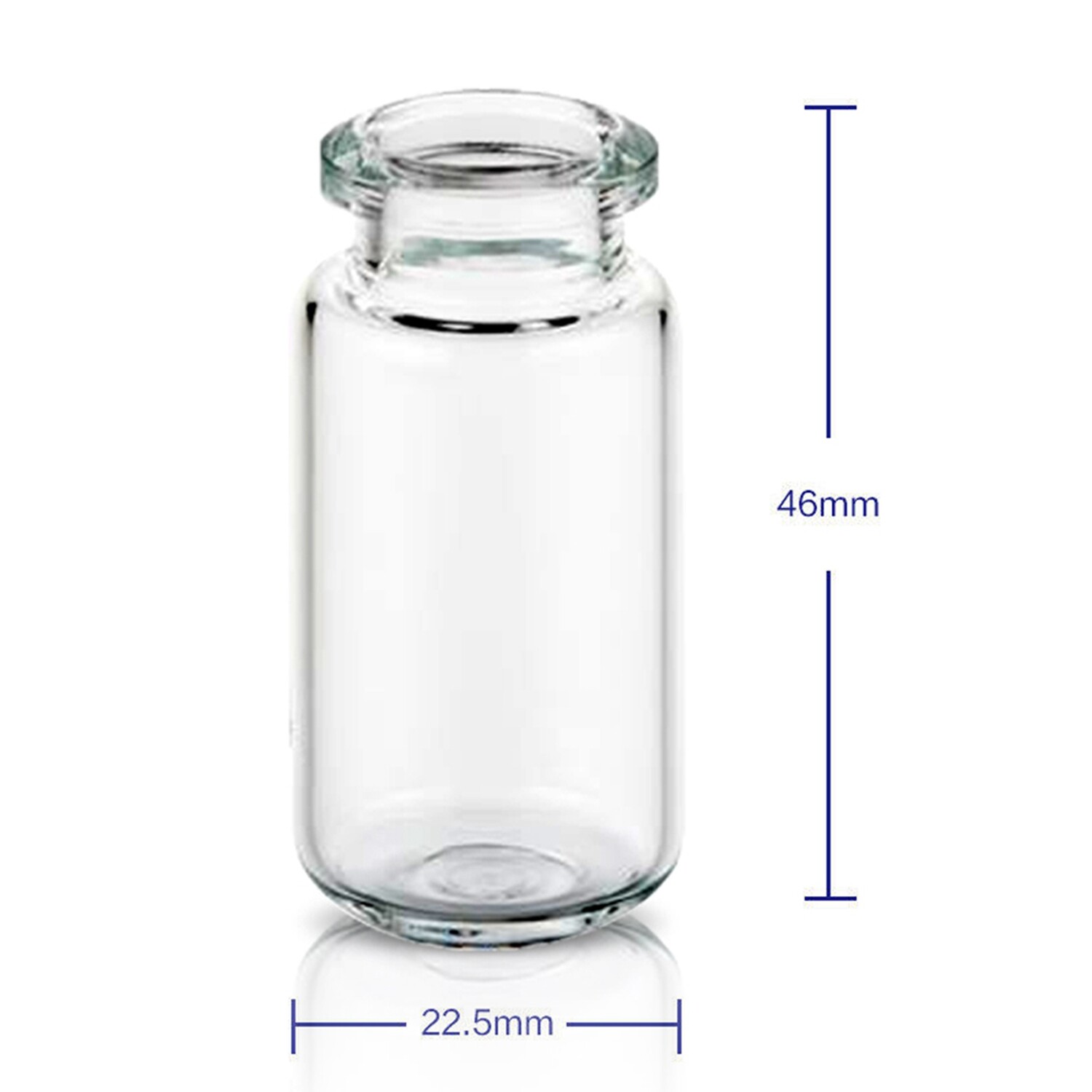 100PCS 10ml Sample Vials 20mm Clear Glass Bottles Caps Headspace Crimp Top HPLC