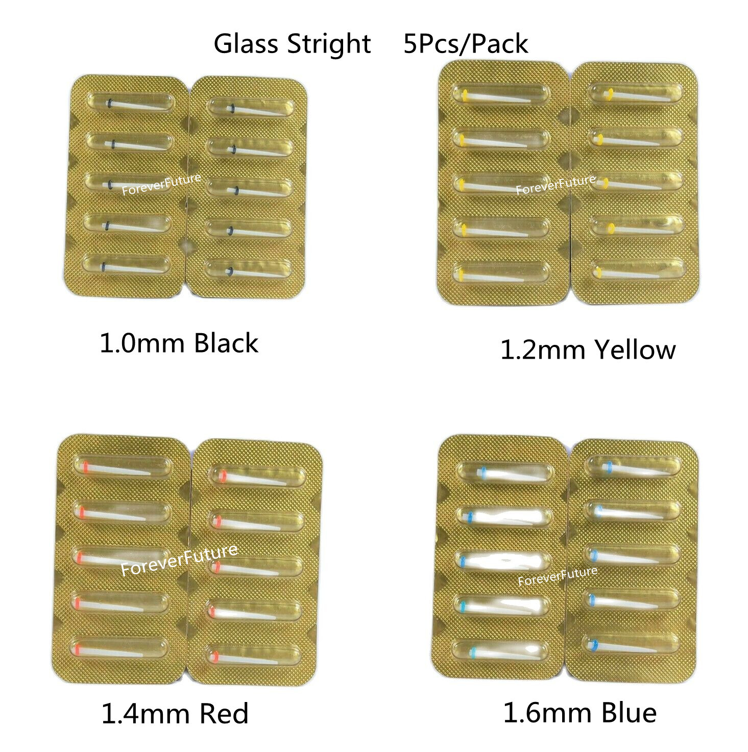 Dental Fiber Post Glass Straight Pole Clear Teeth Restoration 1.0mm-1.6mm