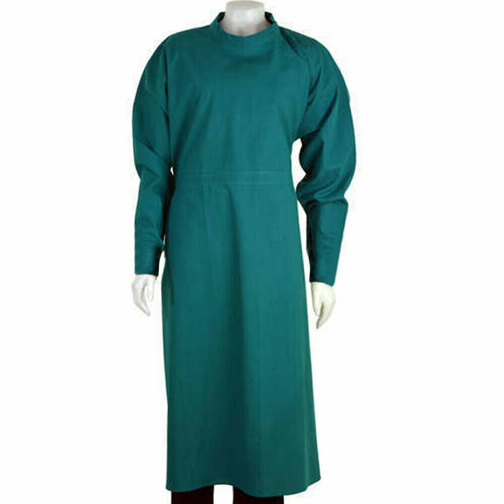 Surgical Gown Green Cloth Washable Autoclavable Lightweight Comfortable Gown