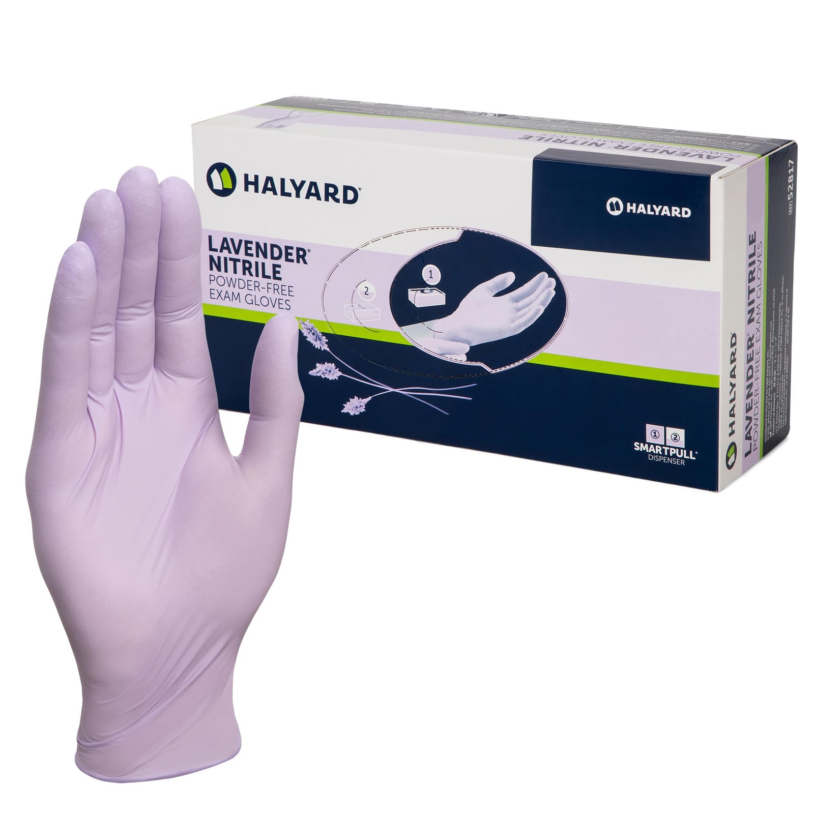 LAVENDER NITRILE Exam Gloves, 3.1 mil, 9.5 Inches, Lavender, Medium, Box of 2…