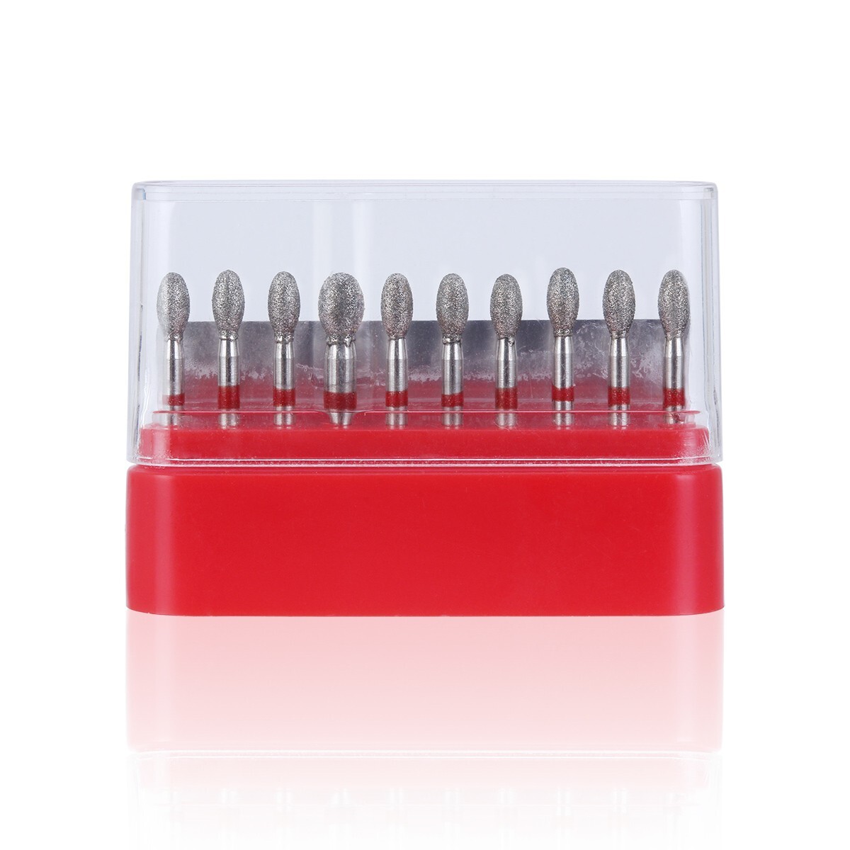 10 Box Dental Diamond Burs FOOTBALL 379-023F FINE RED DEFEND Friction Grip