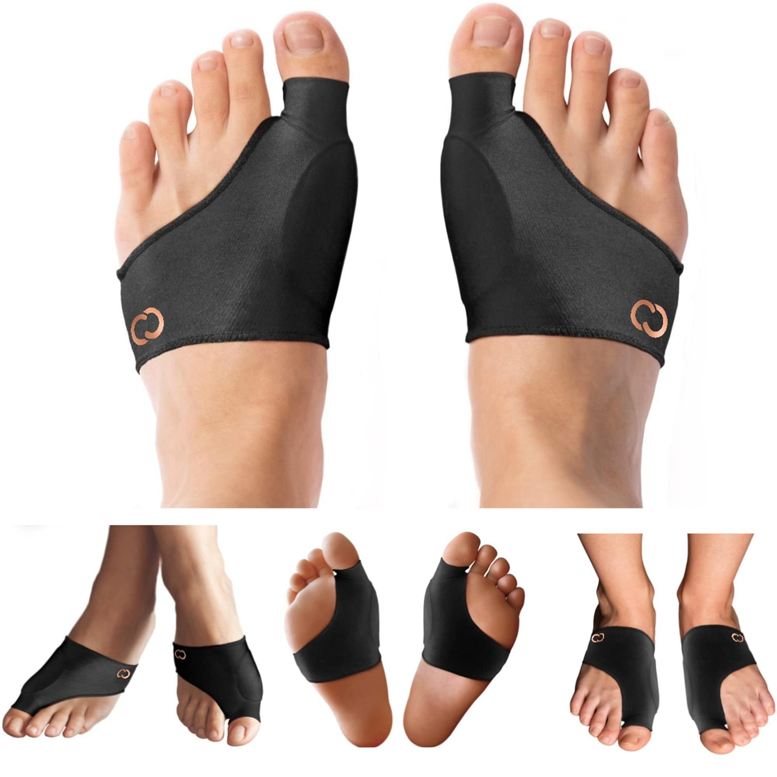 Copper Compression Bunion Corrector Relief Large/X-Large (1 Pair), Black