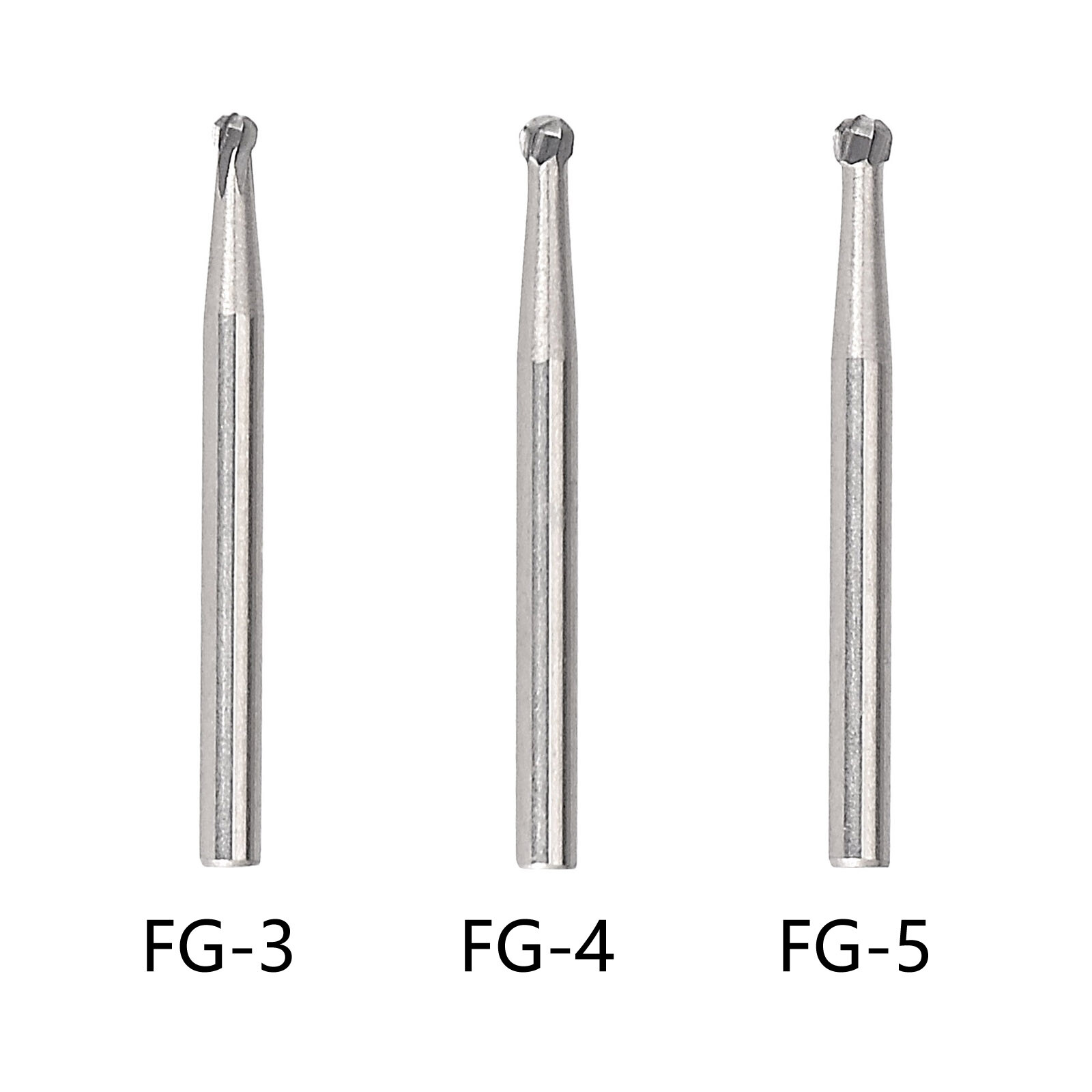 10PCS Dental Carbide Drill Bur Diamond FG1.6mm for High Speed Handpiece Tungsten