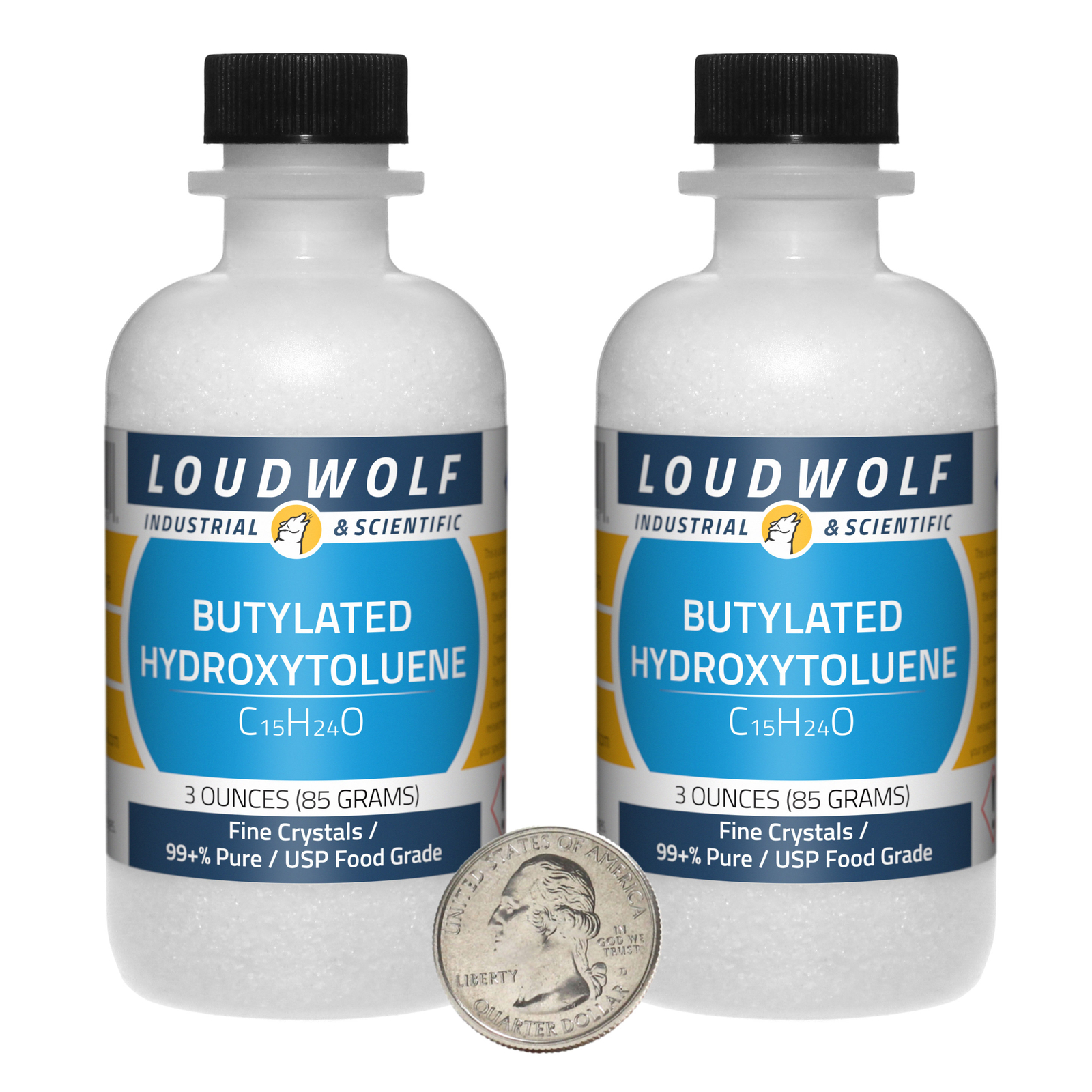 Butylated Hydroxytoluene / 6 Oz / 2 Bottles / 99+% USP Food Grade
