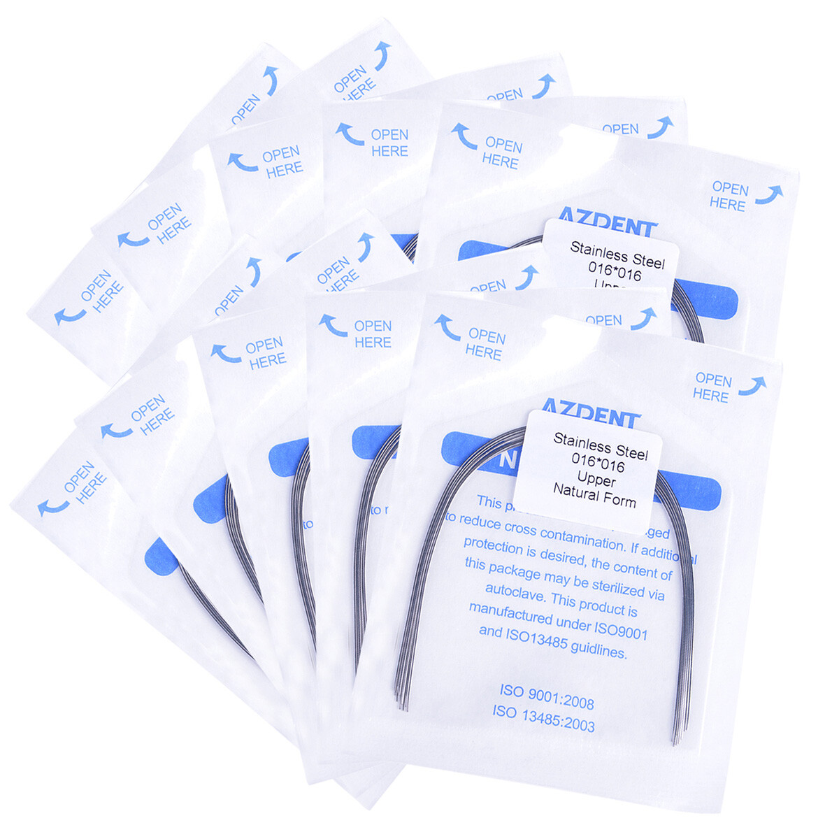 Dental Ortho Stainless Steel/NIti Super Elastic Arch Wires Rectangular 6 Forms