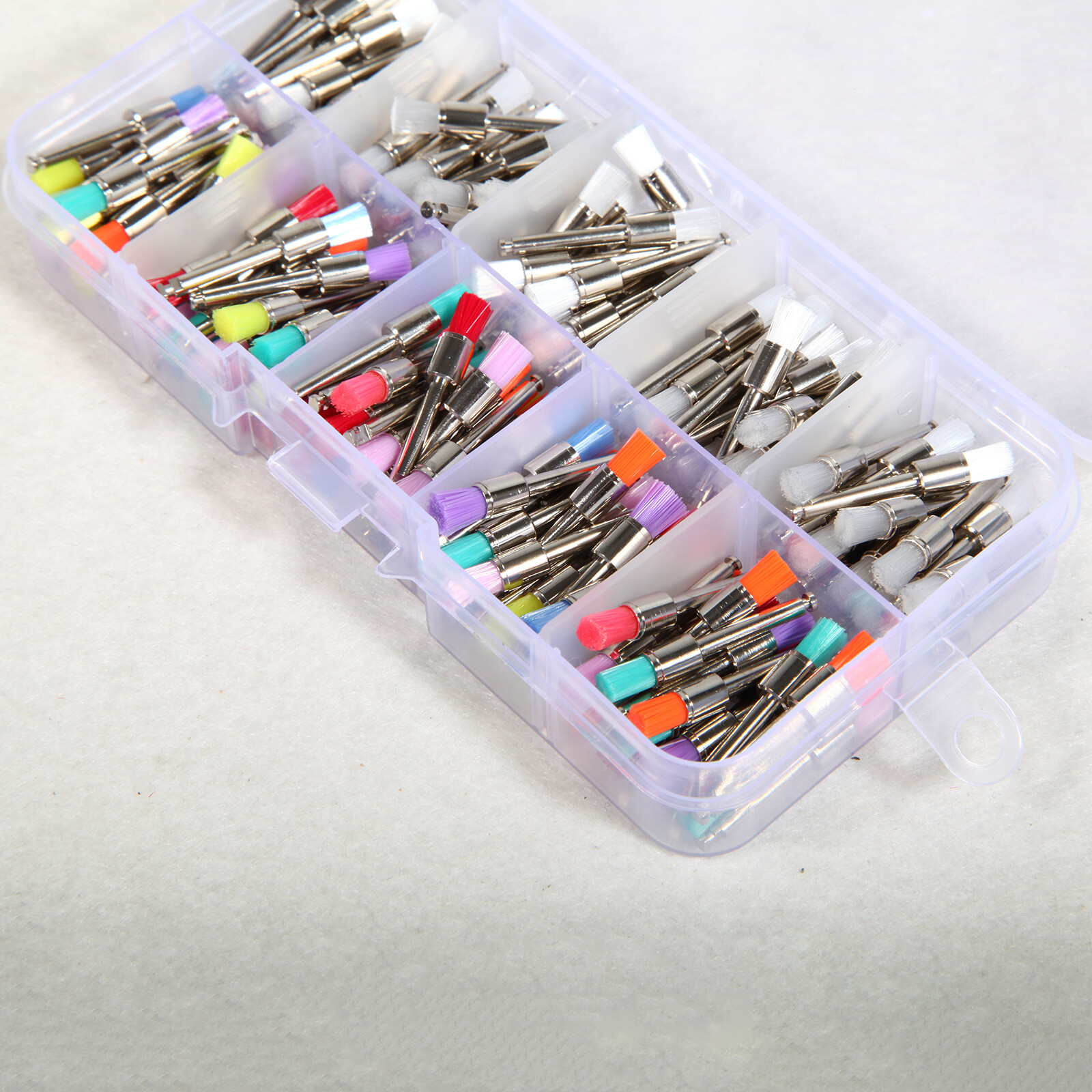 200pcs Mixed Dental latch type prophy polishing brush flat E-type Brushes