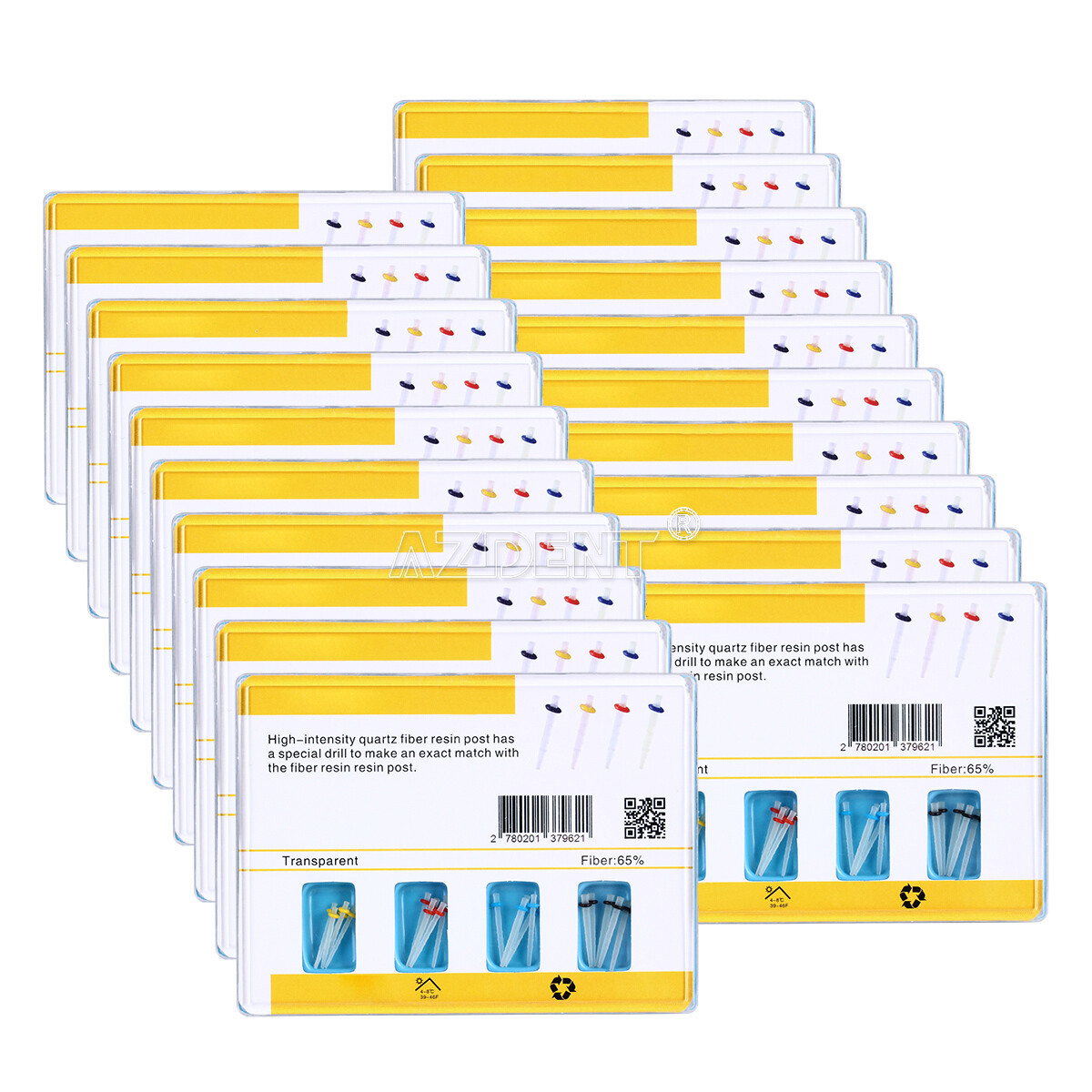 Dental Fiber Post Glass Quartz Teeth Restorative Root Canal Pins 1/1.2/1.4/1.6mm