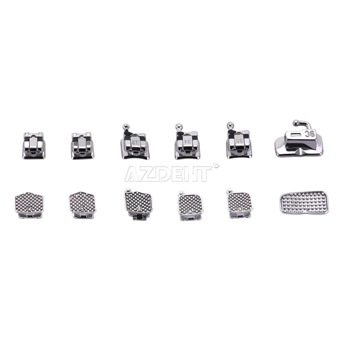 10X AZDENT Orthodontic MIM Self Ligating Braces Bracket Mini MBT .022 Hooks 345