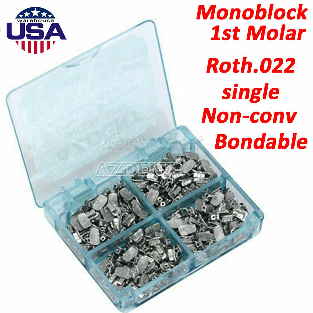 50Set Dental Orthodontic Buccal Tubes 1st molar Roth 0.022 Monoblock Non-convert