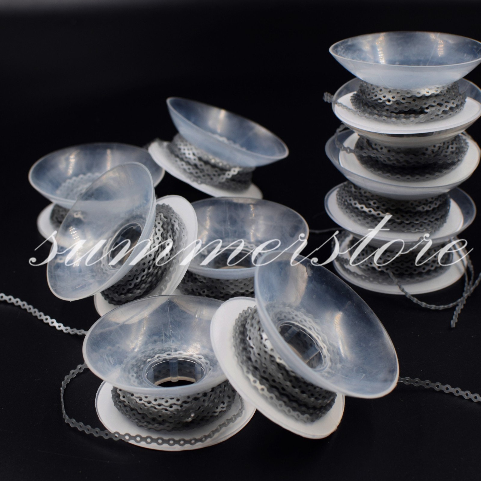 1 Roll Long Size Dental Orthodontic Elastic Ultra Power Chain Rubber Band Grey
