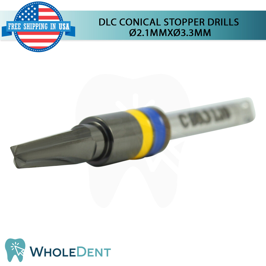 DLC Conical Integral Stopper Drill Ø2.1XØ3.3 Dental Im plant Tool Instrument