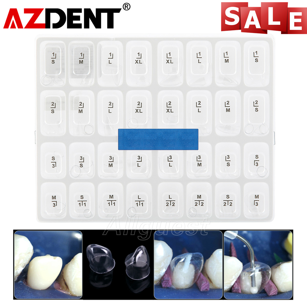 64pcs Dental Transparent Crown for Anterior Front Teeth Incisors&Canines № 1.910
