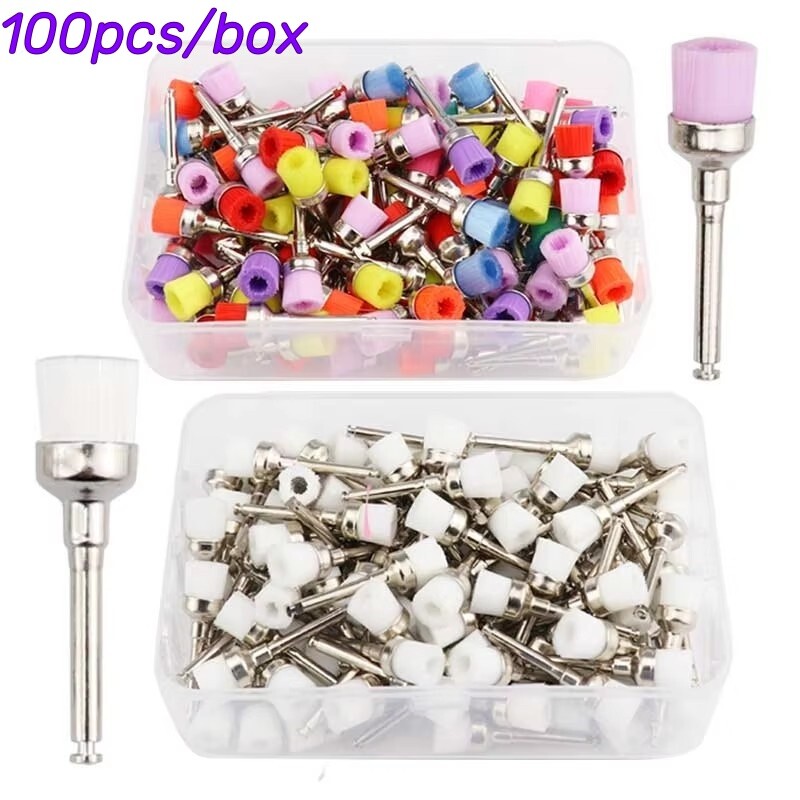 Dental Prophy Polishing Brush Nylon Latch Flat Prophylaxis Polisher Brushes