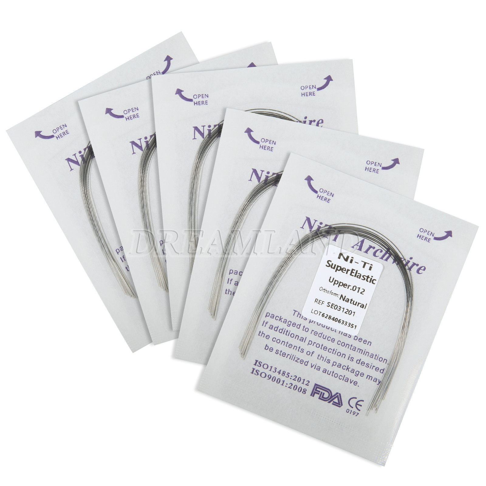 5 Packs Dental Orthodontic Super Elastic Niti Round Arch Wires Nature 10pc/pack