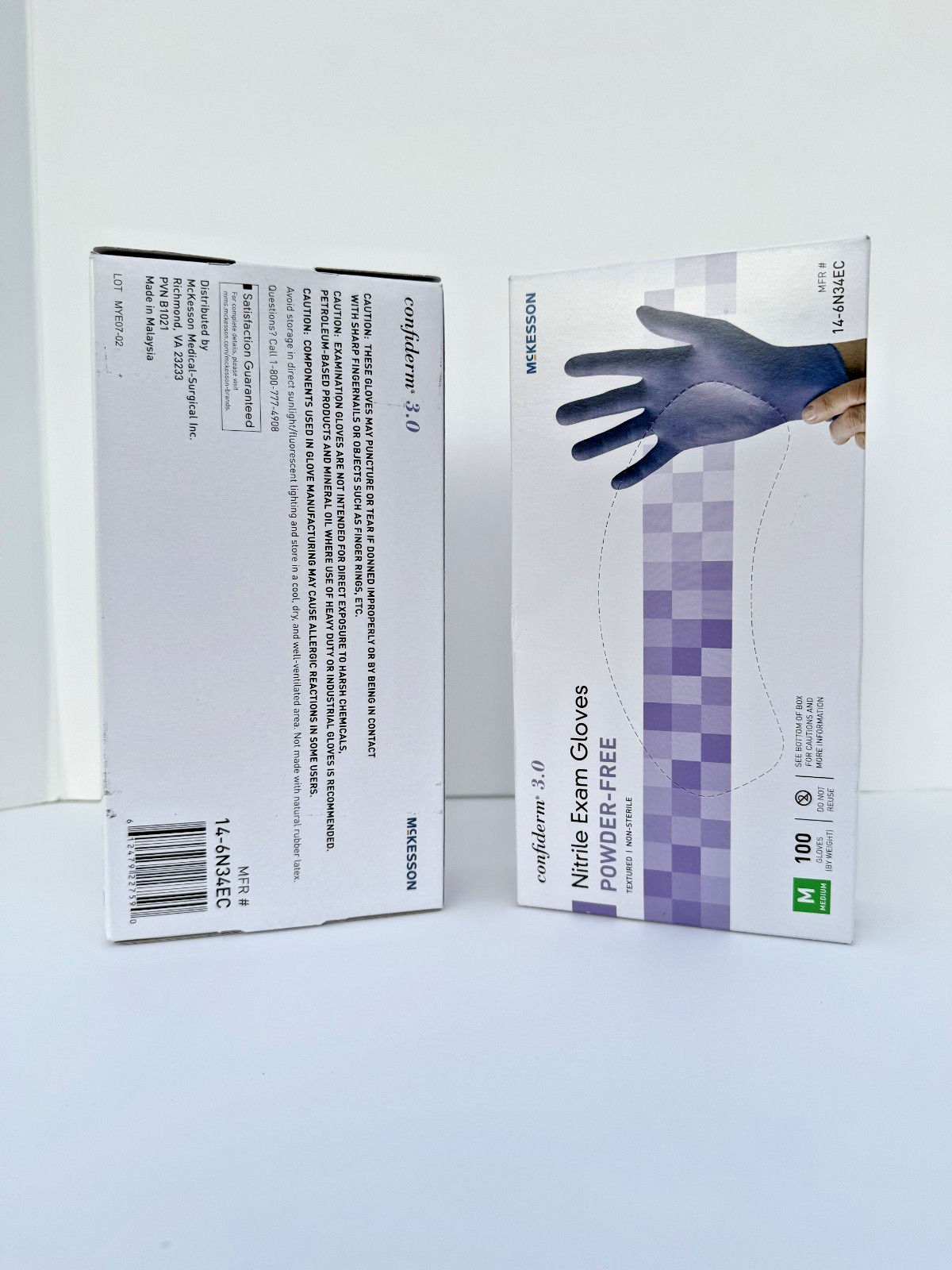 McKesson Confiderm Nitrile Exam Gloves – 200 Count (2×100) Powder Free – New
