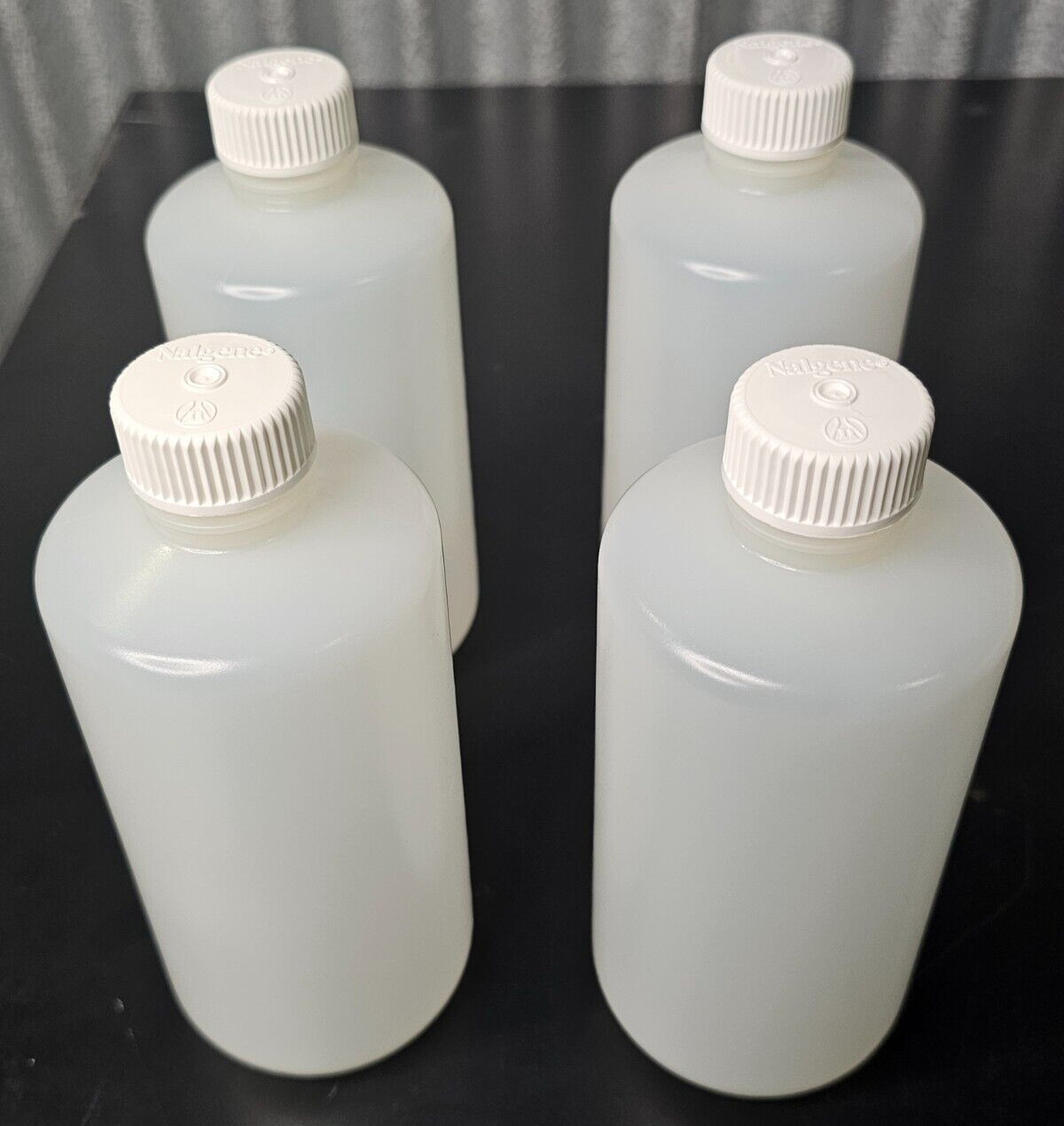 (4) NALGENE™ 16oz 500mL NARROW-MOUTH HDPE PACKAGING BOTTLES 342089-0016