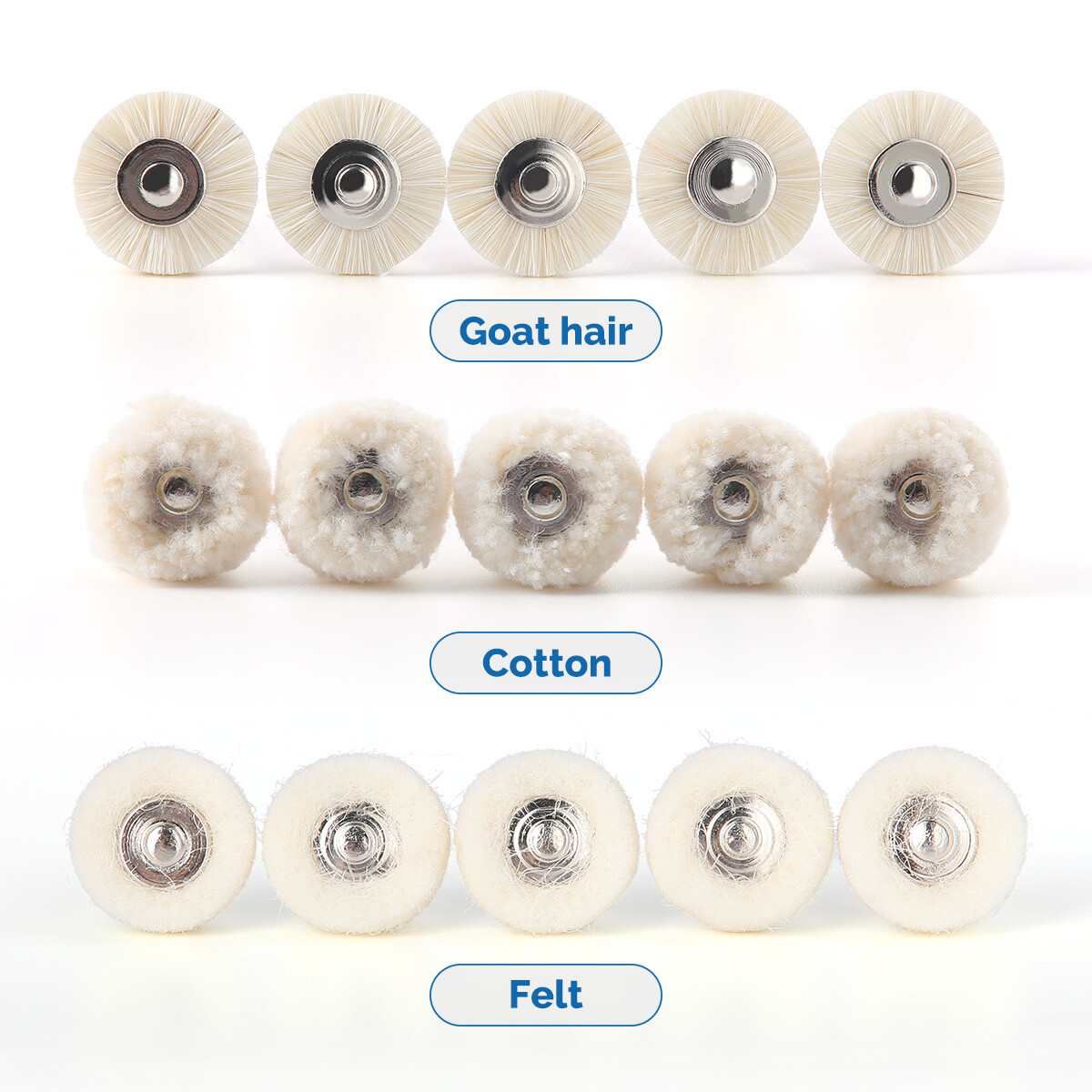 5pc/kit Dental Assorted Polishing Buffing Wheel Brush 2.35mm for Rotary Tool