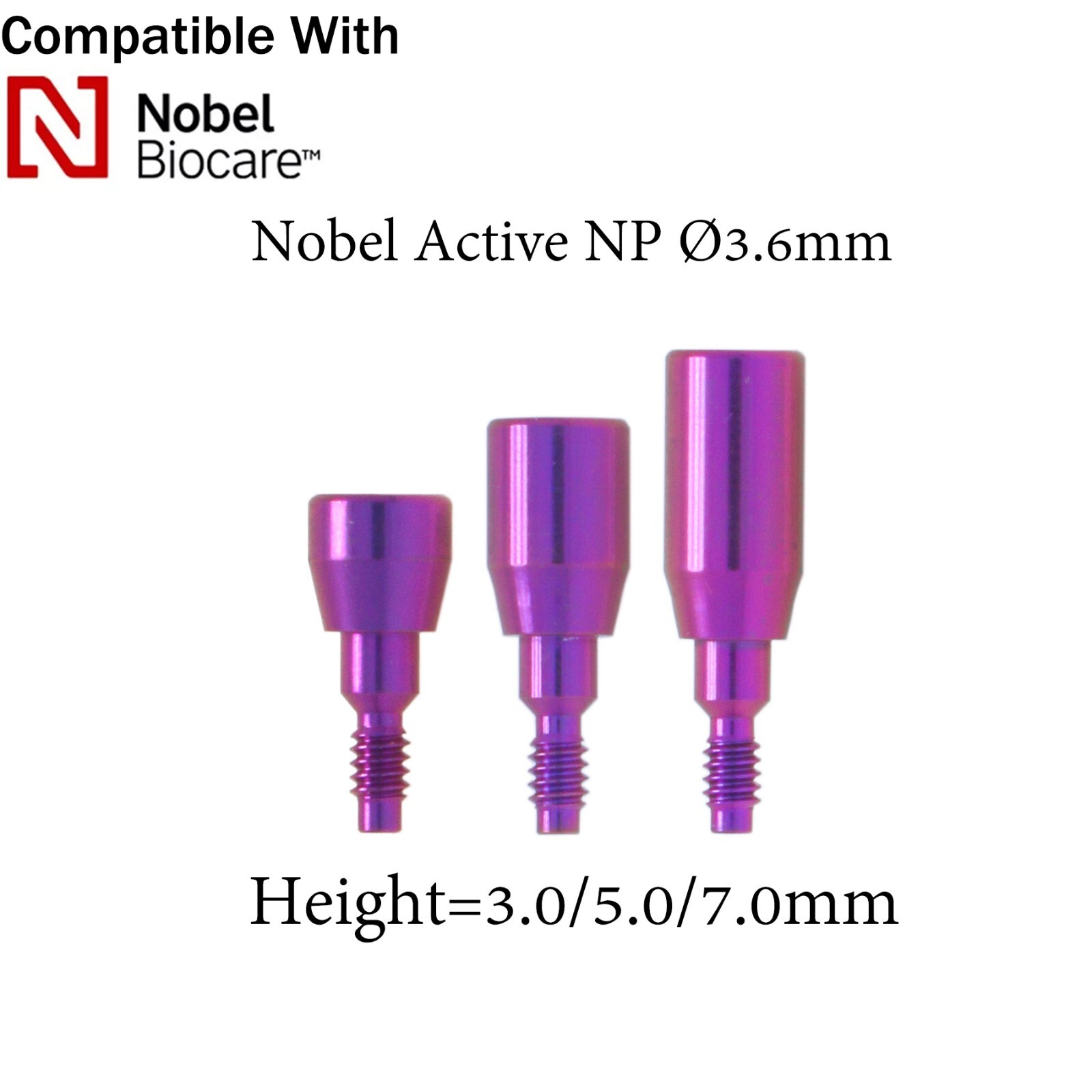 Dental Healing Cap Abutment RP/NP Compatible With NOBEL Active Ø3.6/5.0/6.0mm