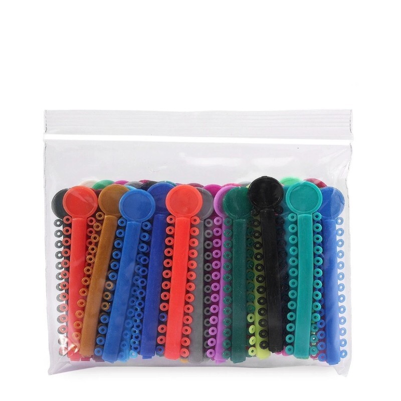 1Pack/1008pc Dental Ligature Ties Orthodontic Elastic Rubber Bands Mix Color