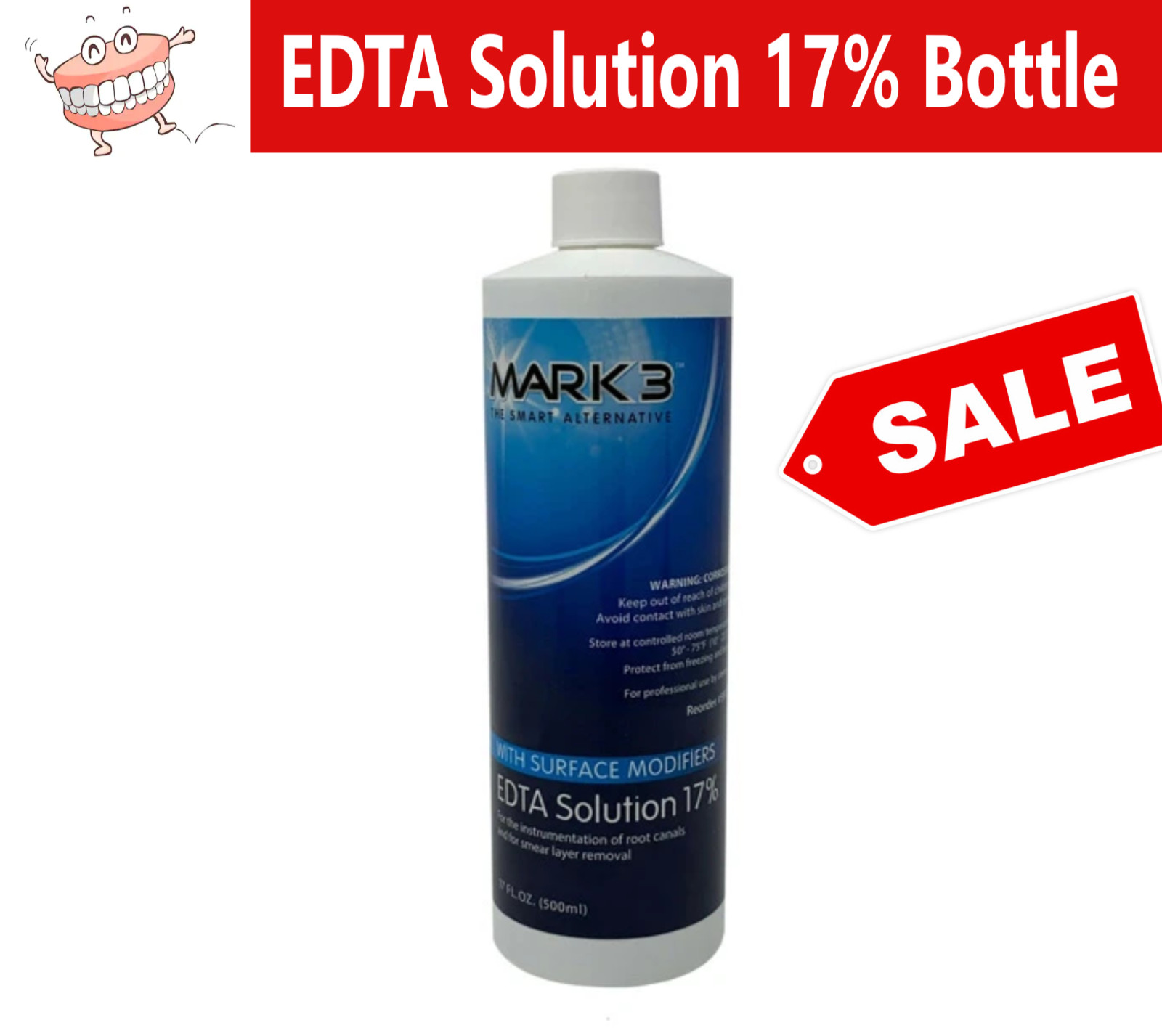 Dental Endo EDTA Solution 17% Surface Modifiers 17 Oz Calcium Bonding Agent