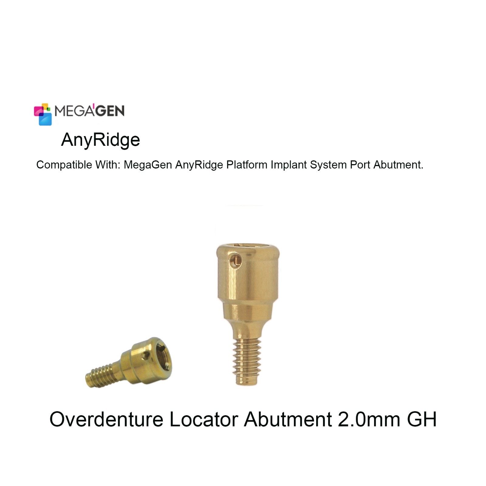 Locator attachment Abutment overdenture Anchor for MegaGen AnyRidge All Platform