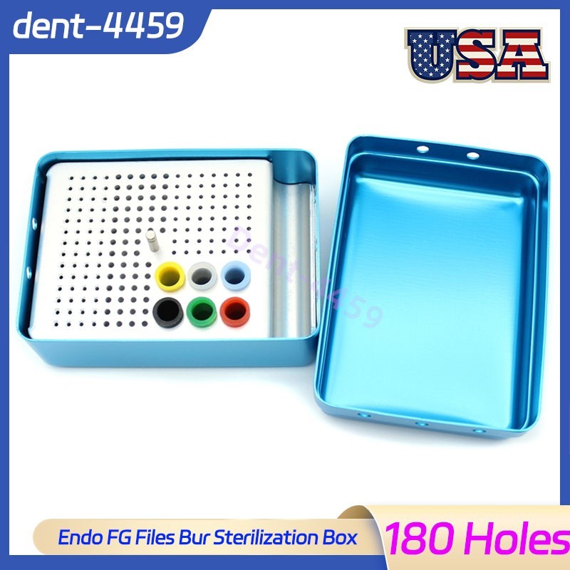 180 Holes Dental Endo FG Files Bur Holder Sterilization Endodontic Organizer Box