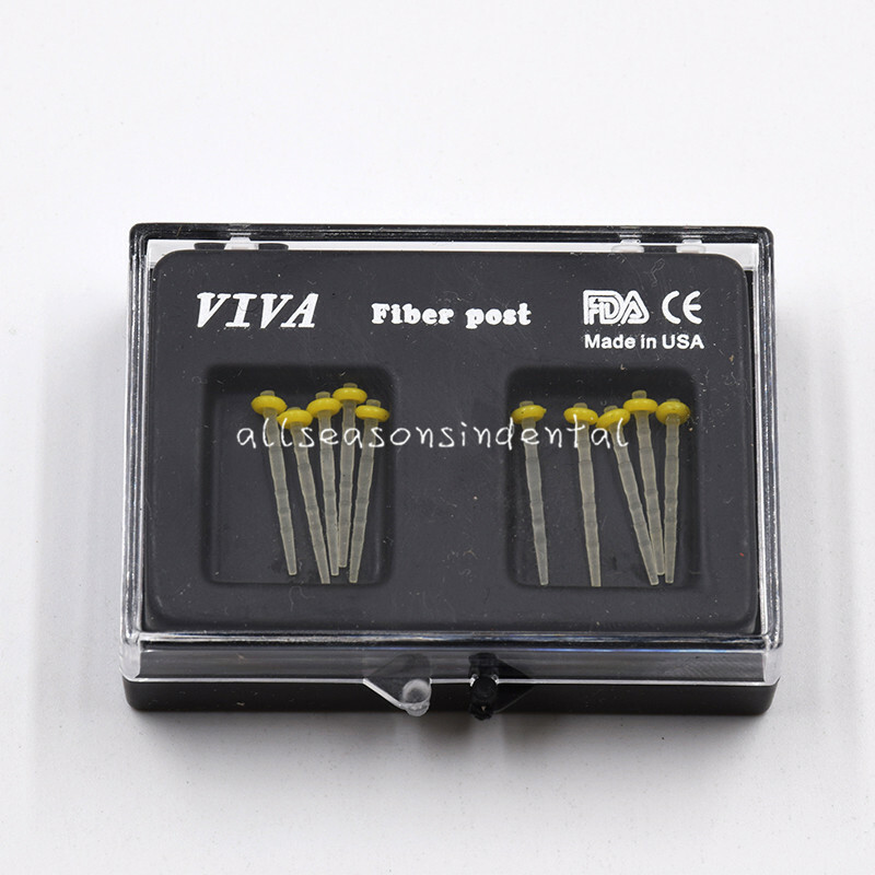 10 Pcs/ 1 Box Dental Refill Drills Glass Fiber Post Screw Thread 1.2mm Yellow
