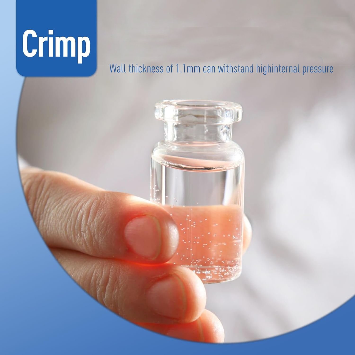 100pcs 10ml Glass Vials Sample Vials Headspace Vial 20mm Crimp Top Clear HPLC