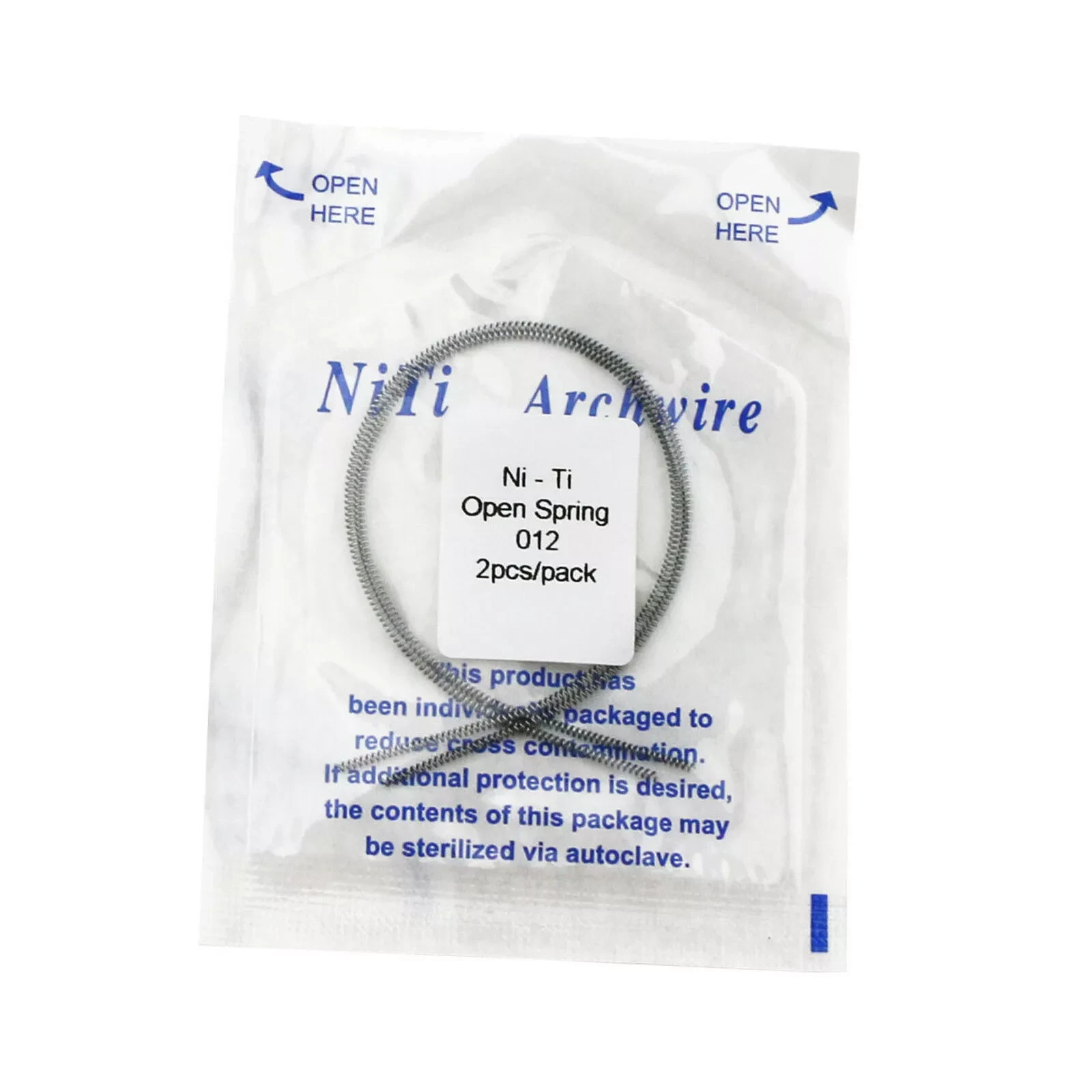 2 Pcs/Pack Orthodontic Dental Niti Open Coil Spring Arch Wire 08/10/12/14 *180mm