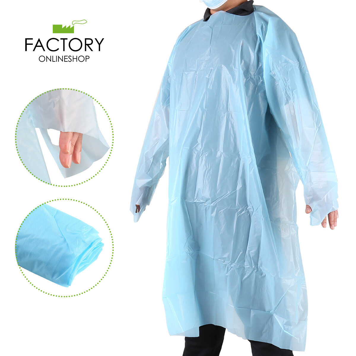 1/5/10/50 PC Disposable Isolation Gowns Dental Large Blue Knit Cuffs PPE Level 2