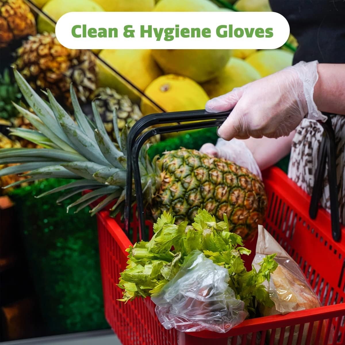 Disposable Vinyl Gloves Large 100Pack Clear Latex-Free Powder-Free