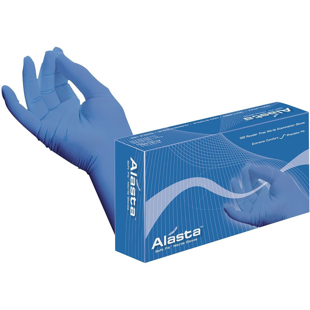 Alasta Nitrile Exam Gloves, Non-Sterile, Powder-Free, Violet Blue, XL, 100/Box