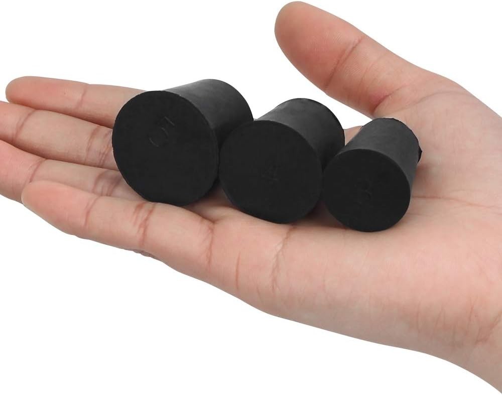 27 Pack 10 Assorted Sizes – Tapered Lab Bungs Solid Rubber Stoppers