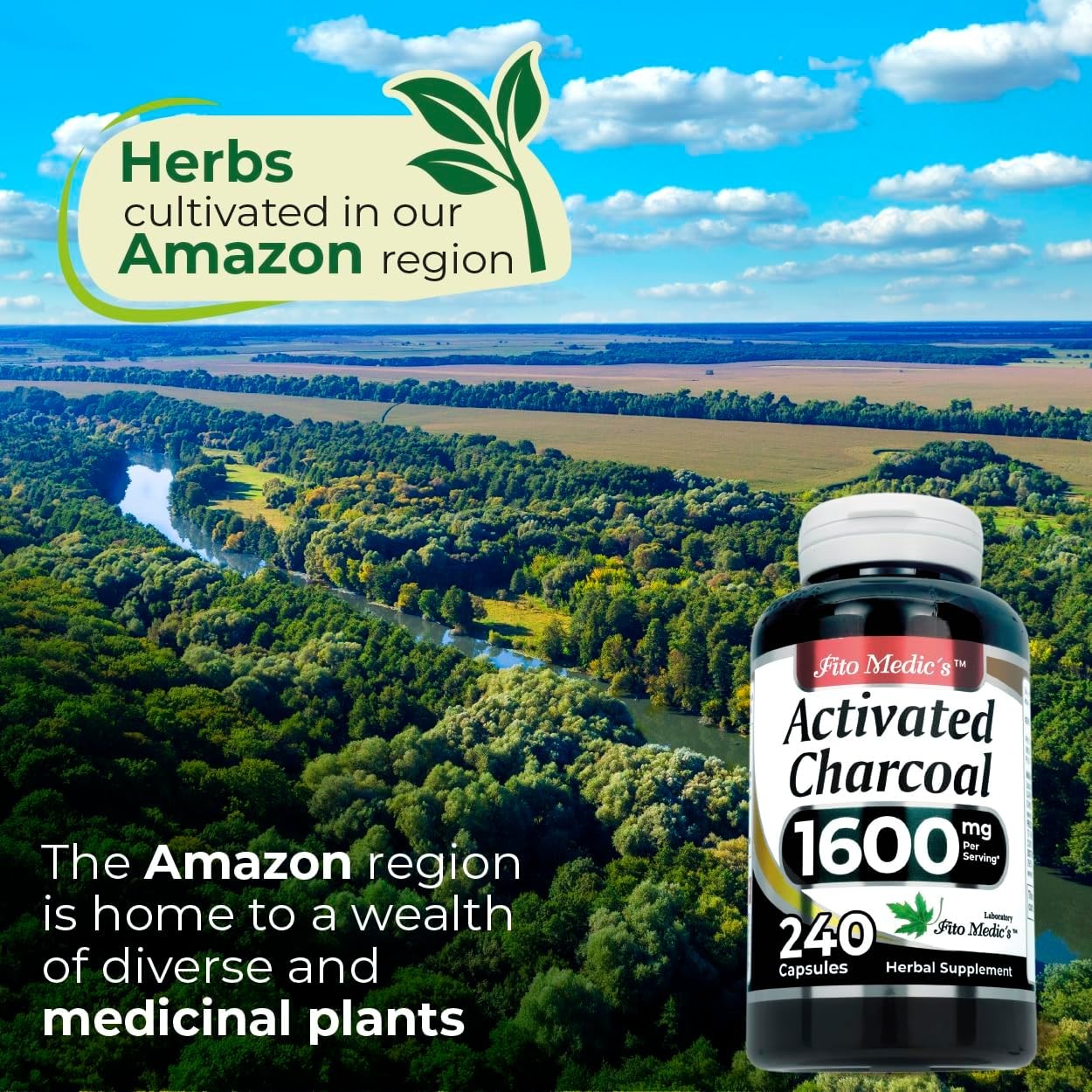 Activated Charcoal Vegan Capsules 1600mg 240 Absorbent Ultra high Absorption US.