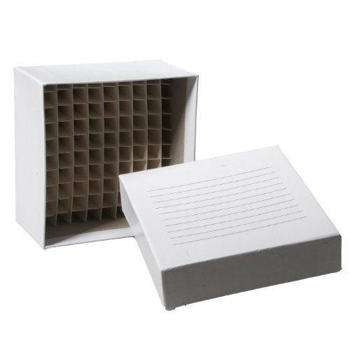 Biologix 90-1381-100 Cardboard Freezer Box with Lid, 81 Well Capacity, 5-1/4″ Le