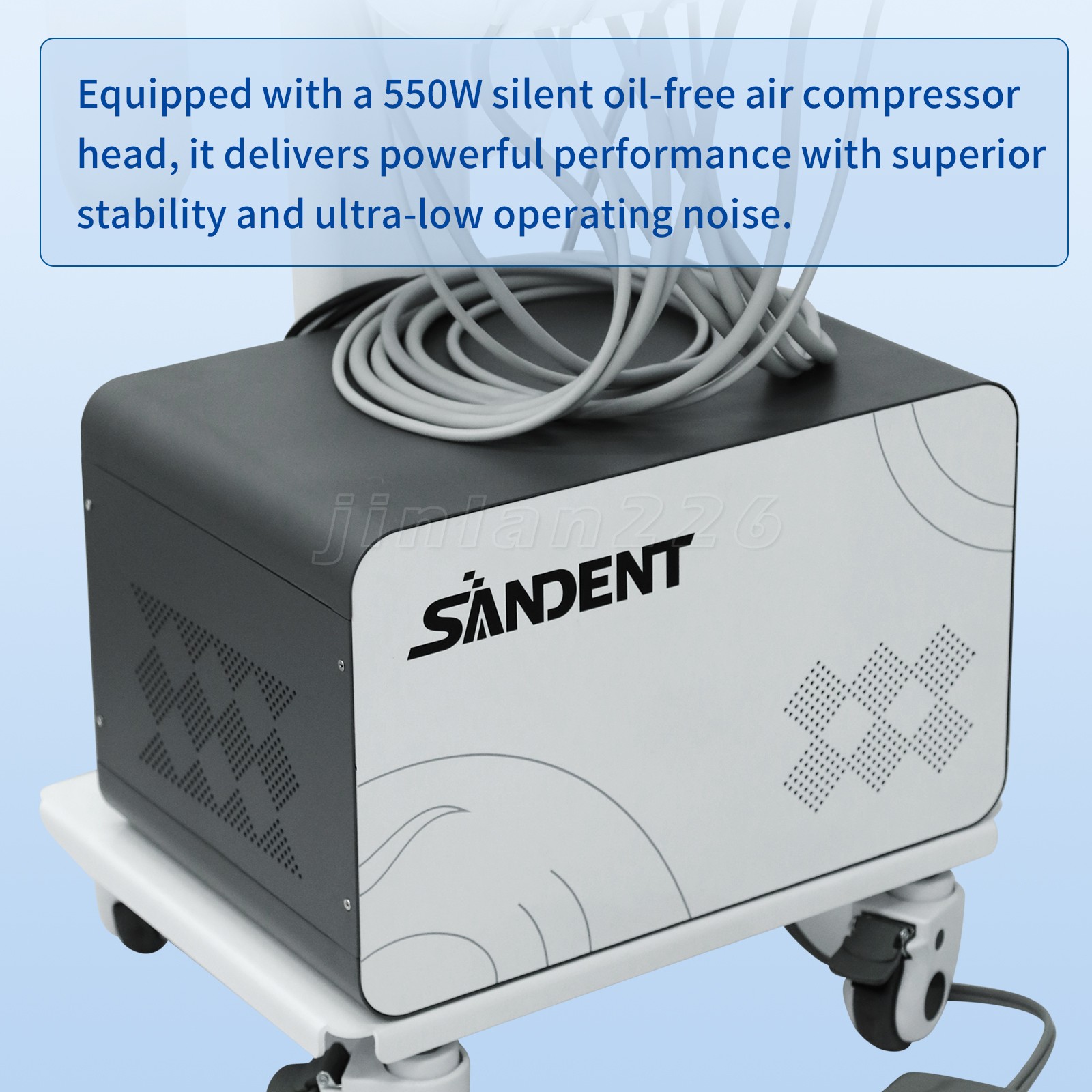 Portable Dental Mobile Delivery Unit System Air Compressor Syringe Suction 550W