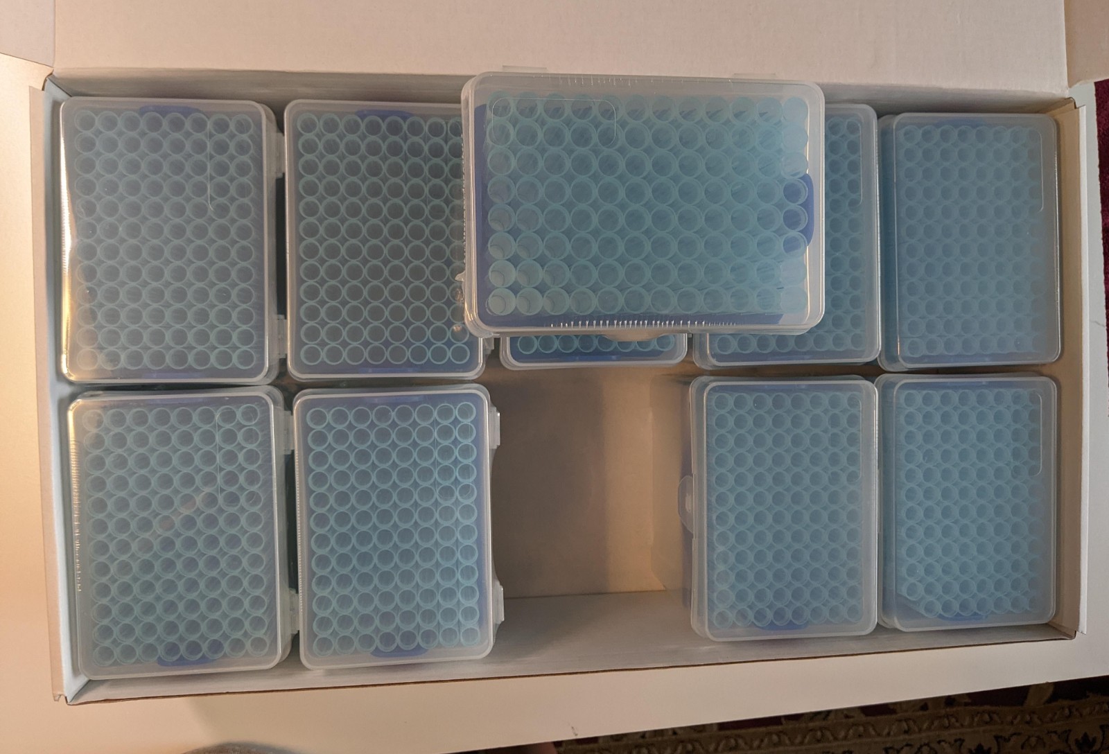 1000uL Universal Sterile Racked Pipette Tips, 960pcs/box, 4800pcs/case