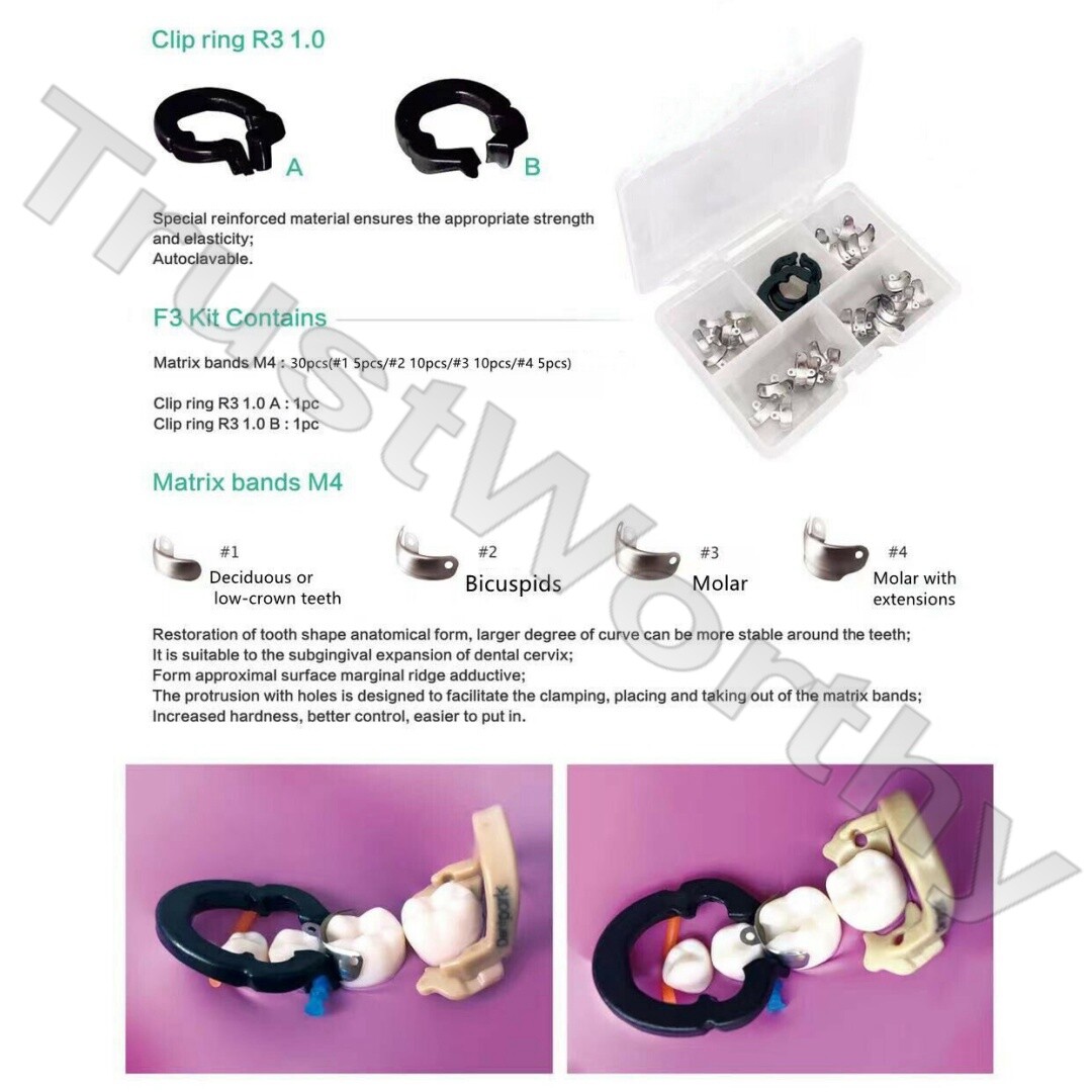 Dental Sectional Contoured Matrix System Matrices Bands Clip Clamp Holder Ring