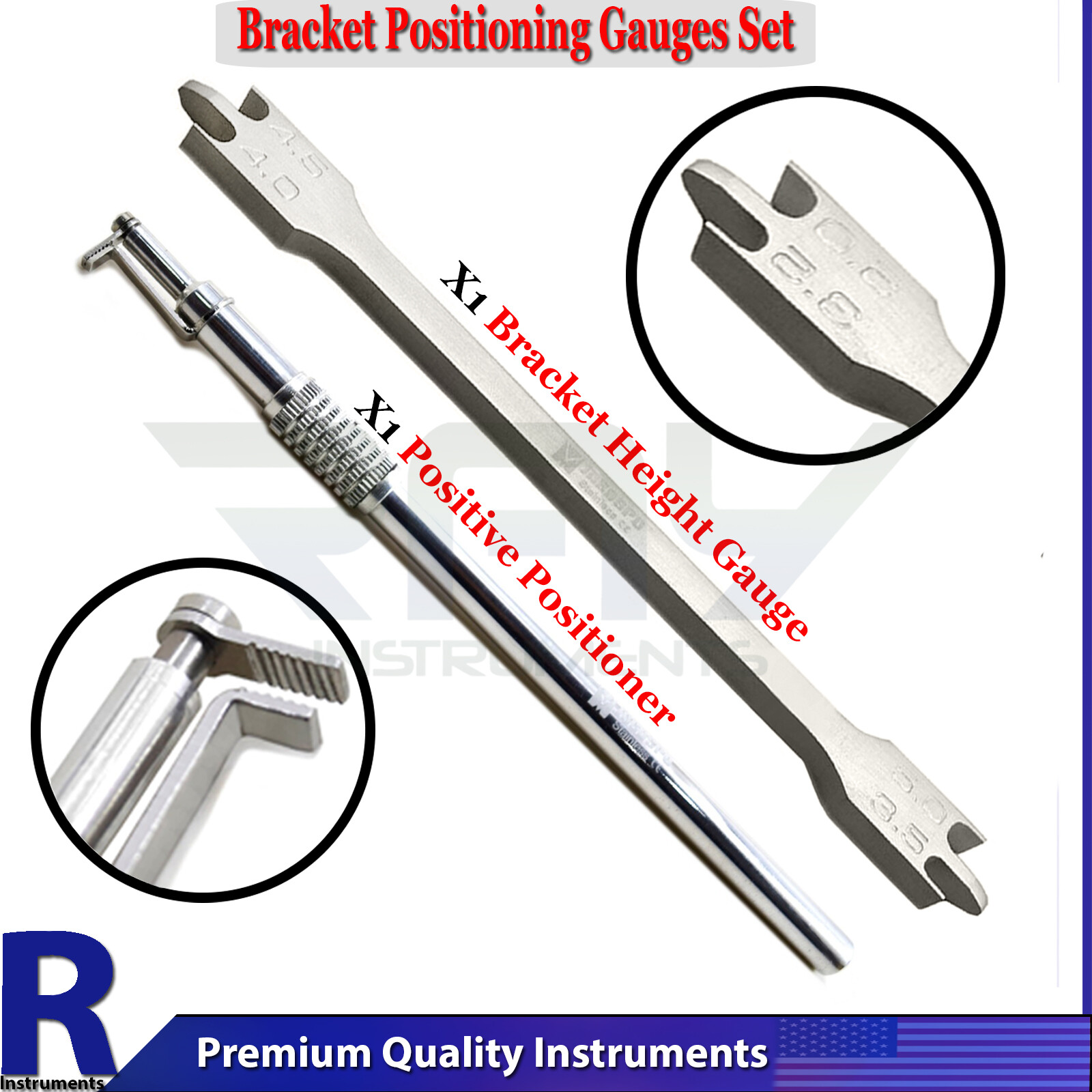Dental Bracket Height Gauge Orthodontic Positive Posterior Buccal Tube Tools