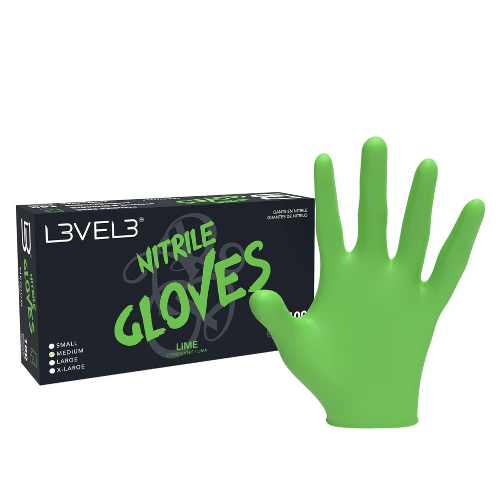 L3VEL3 Nitrile Gloves 100CT / Box – Red, Orange, Green