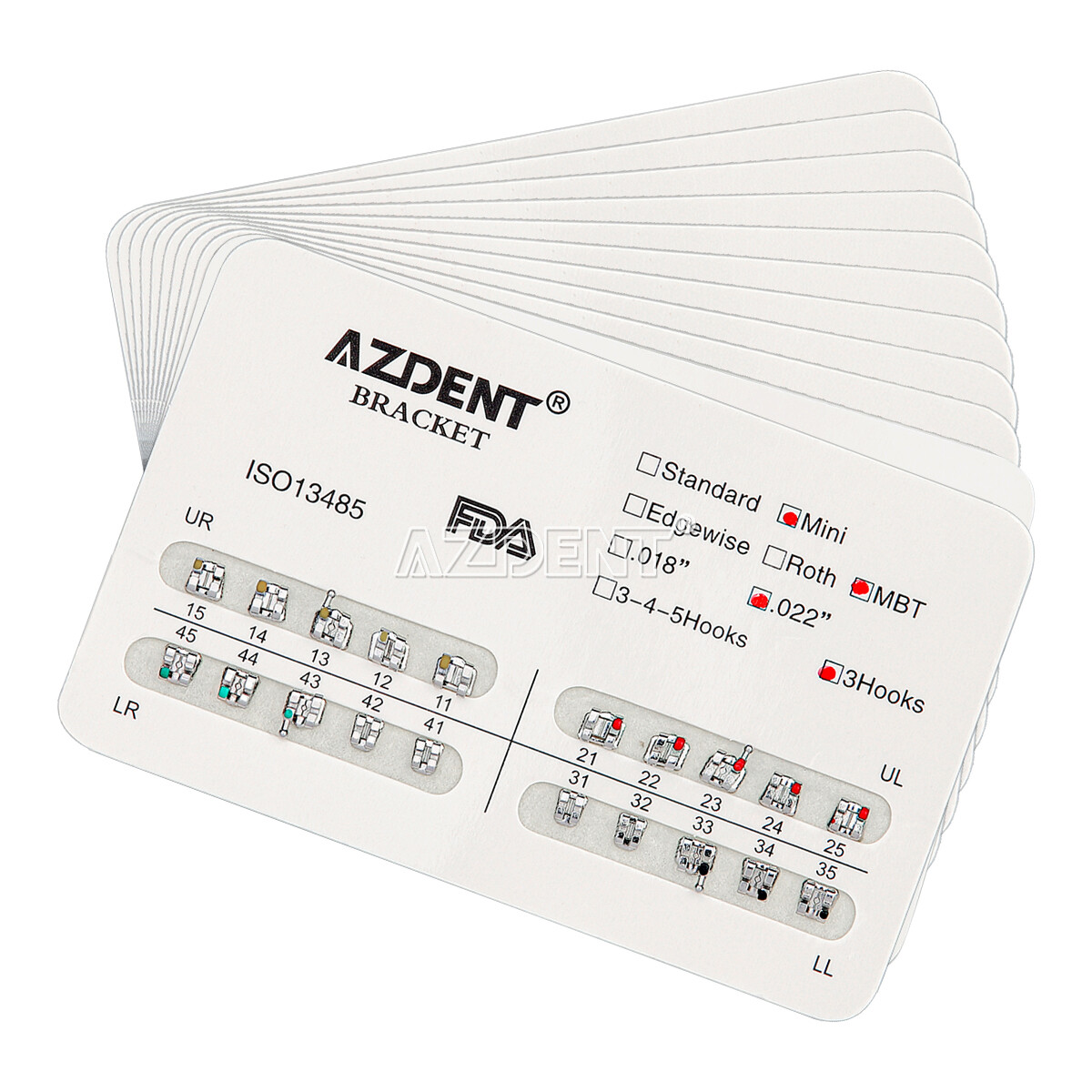 AZDENT Dental Orthodontic Mini Brackets Braces /Niti Round Arch Wires Natural