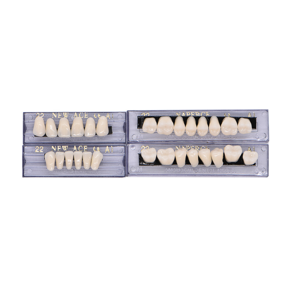 168PCS Acrylic Resin Denture Dental Upper Lower Shade A1 #22 Teeth Set USA