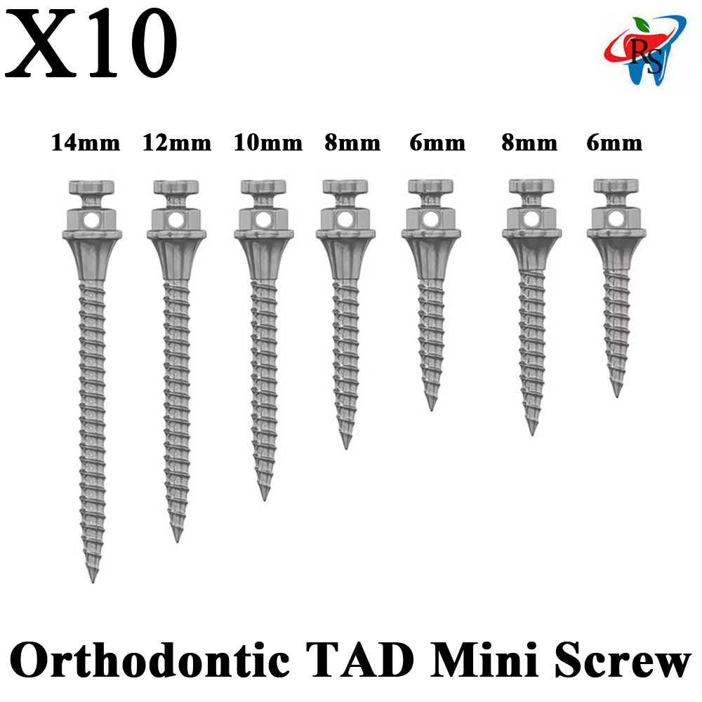10pcs Dental Orthodontic TAD Mini Screw Surg ical Impl ant Titanium