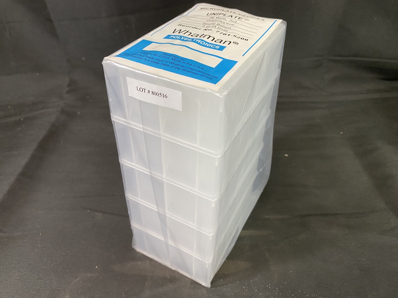 WHATMAN Polypropylene 96-Well Round Bottom Uniplate Microplate 7701-5200 (5/pk)