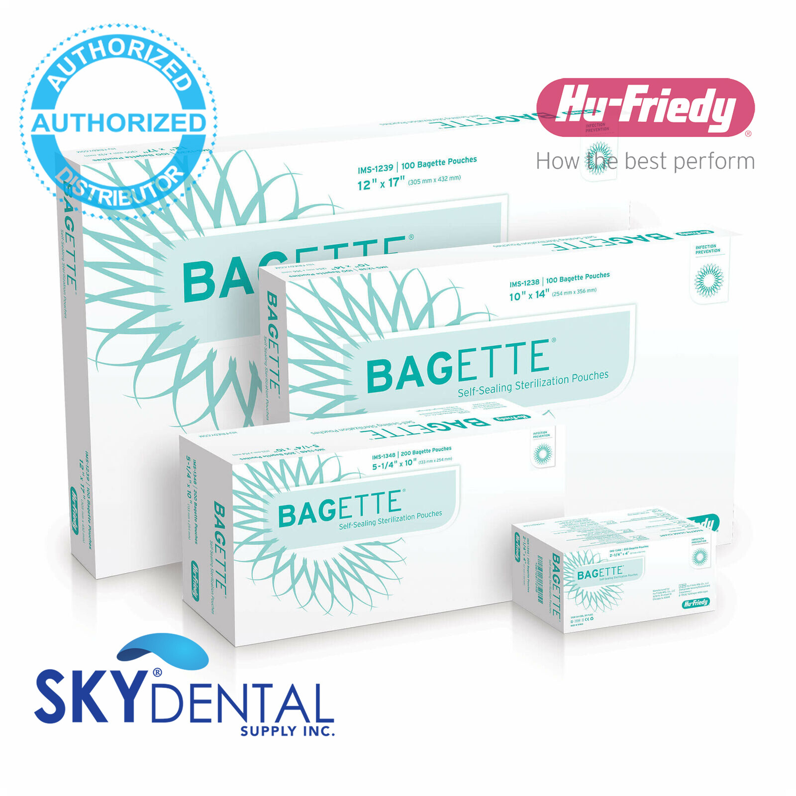 Hu-Friedy Bagette Self-Sealing Sterilization Pouches All Sizes (Optional)