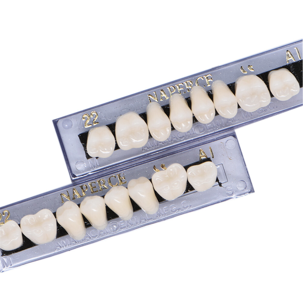 168PCS Acrylic Resin Denture Dental Upper Lower Shade A1 #22 Teeth Set USA